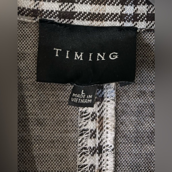 Timing Black and Tan (with subtle hints of light blue) Plaid Blazer - Picture 2 of 5